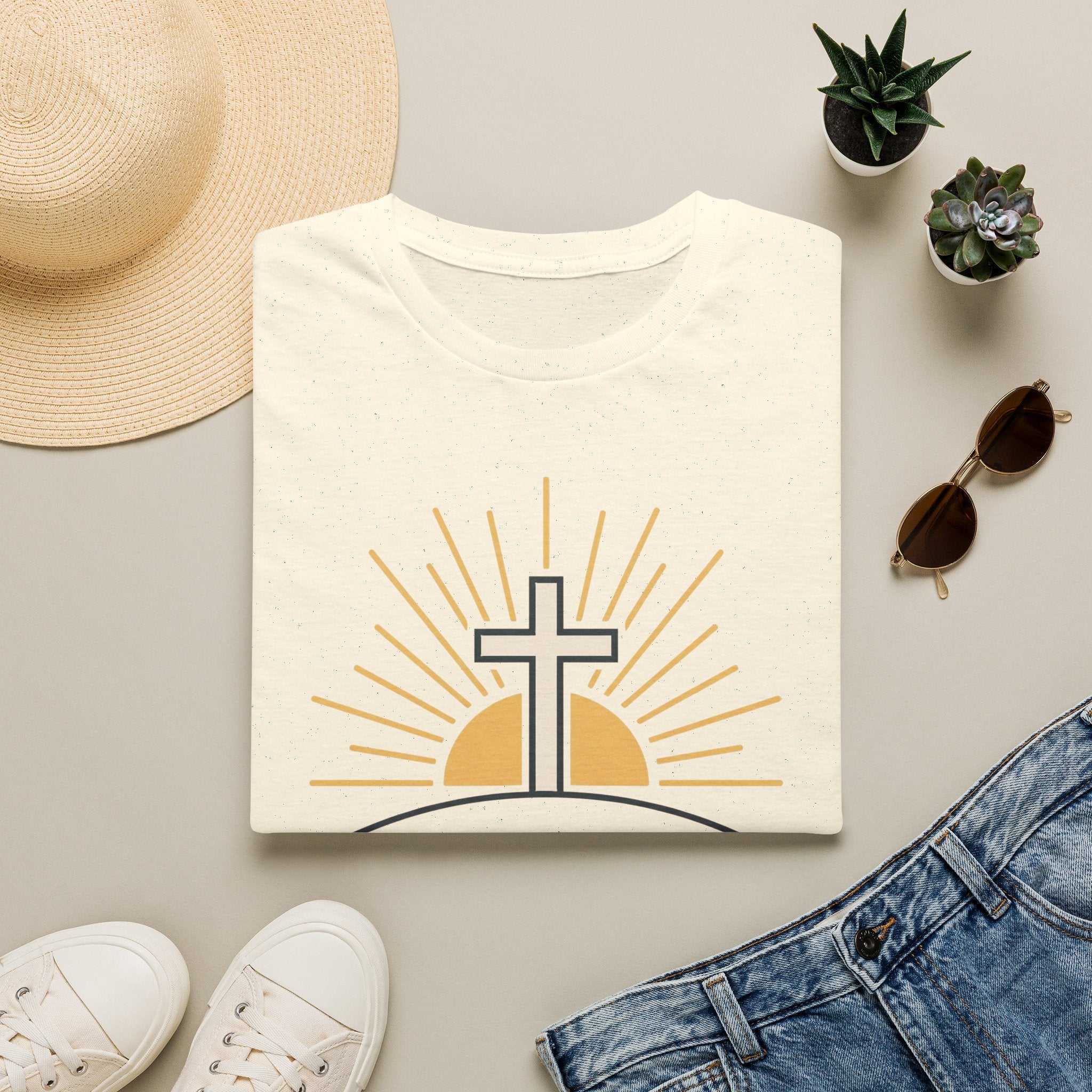 Risen Cross On Hill T-Shirt