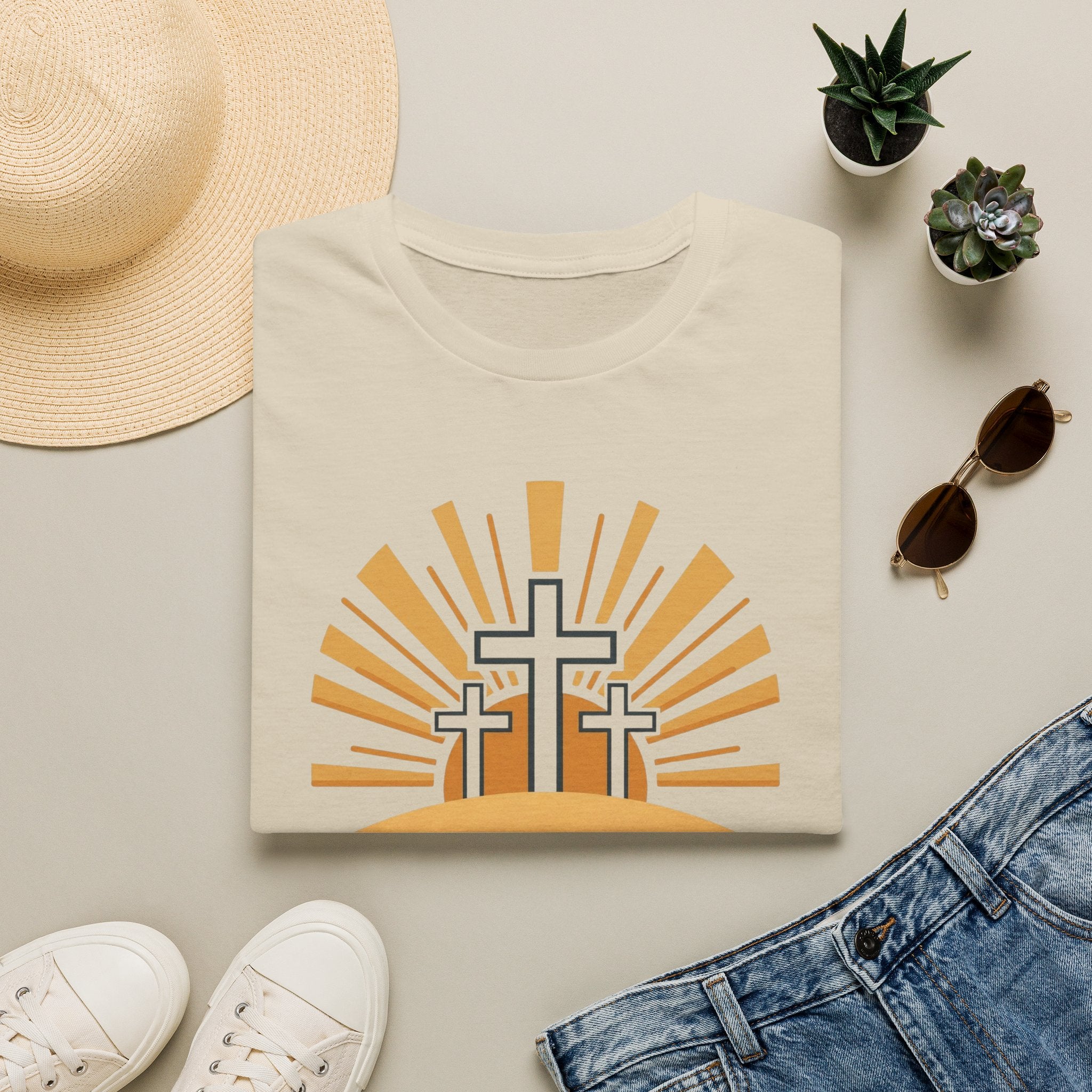 Risen Three Crosses T-Shirt