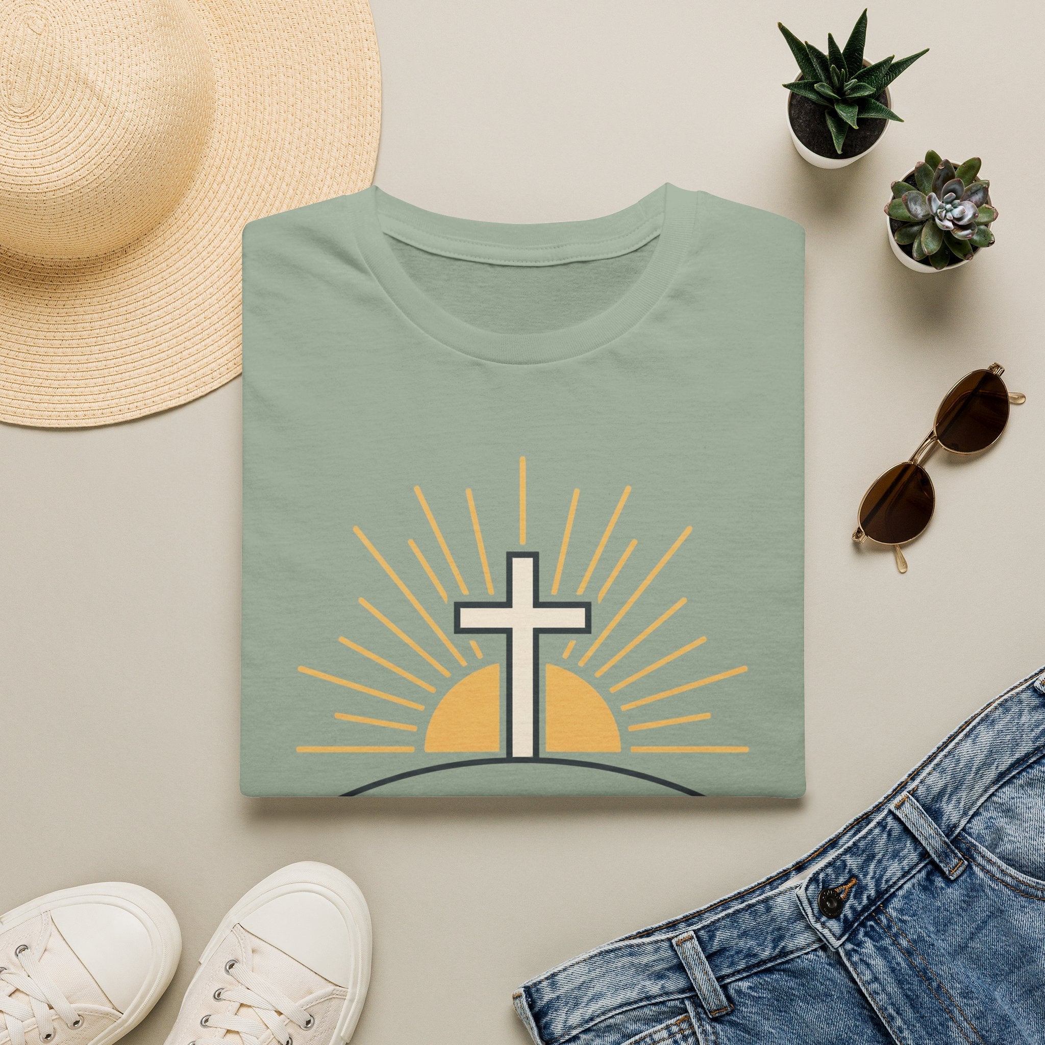 Risen Cross On Hill T-Shirt