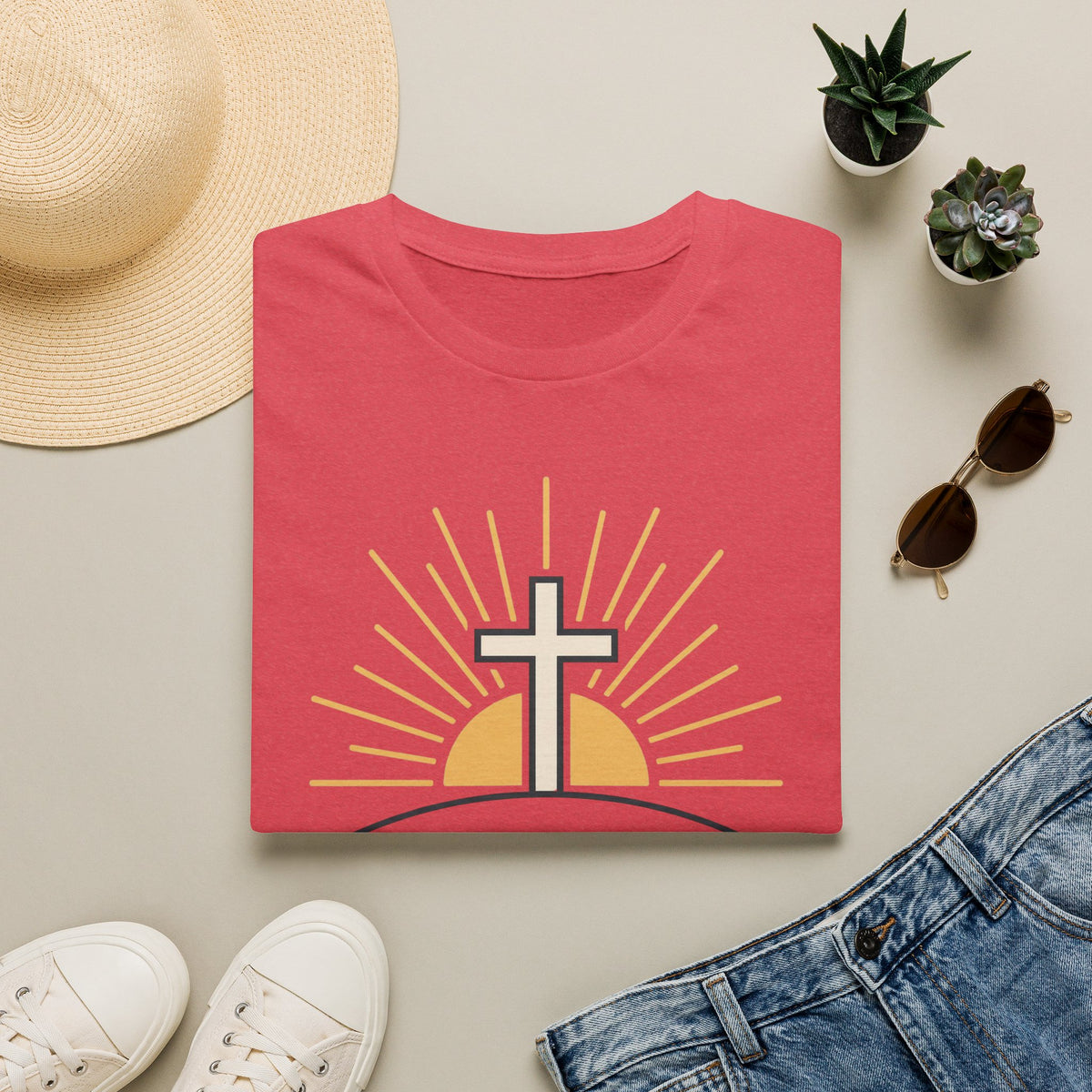 Risen Cross On Hill T-Shirt