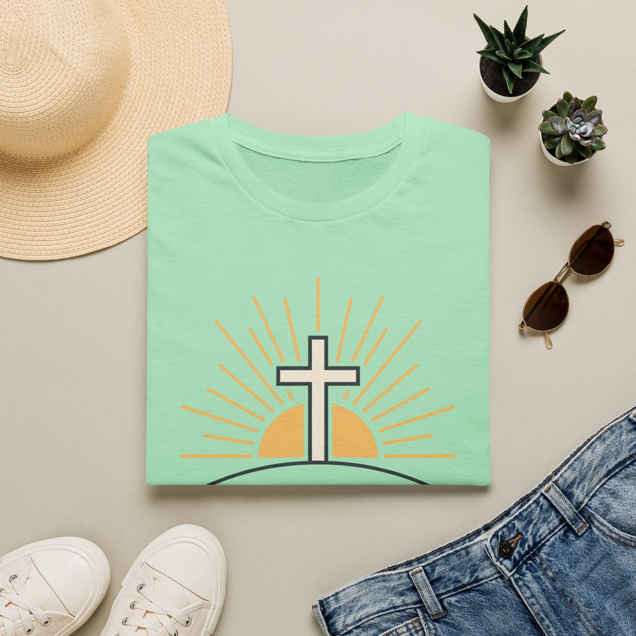 Risen Cross On Hill T-Shirt